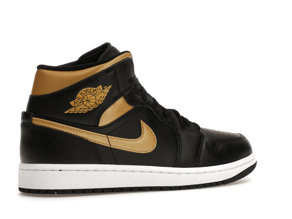 Vue 34 de Jordan 1 Mid Black Metallic Gold