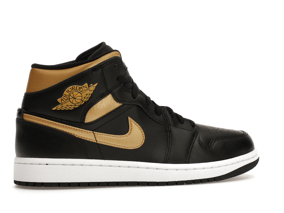 Vue 35 de Jordan 1 Mid Black Metallic Gold
