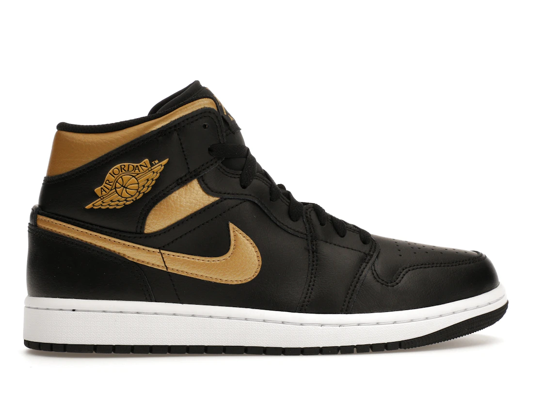 Vue 36 de Jordan 1 Mid Black Metallic Gold
