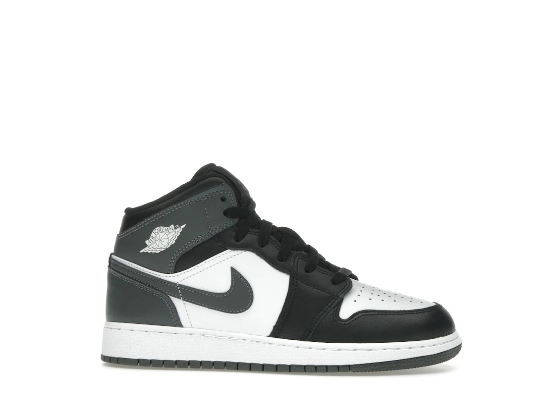 Vue 2 de Jordan 1 Mid Black White Iron Grey (GS)