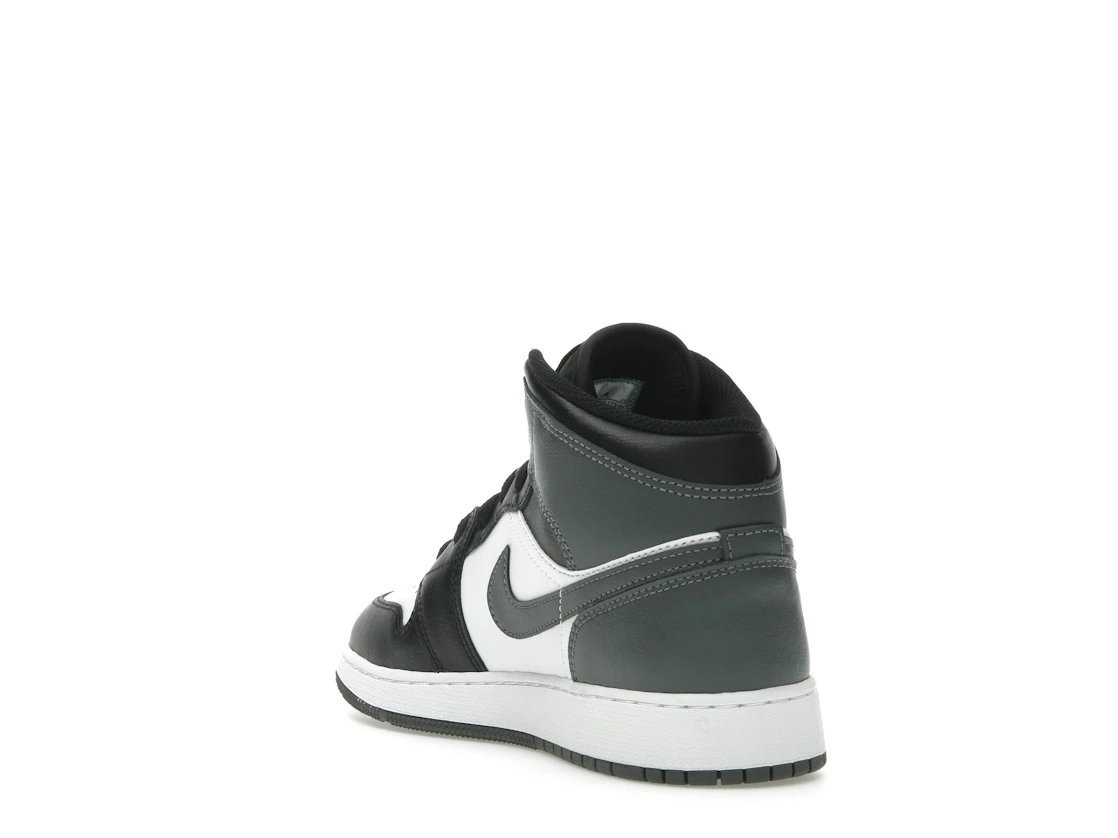 Vue 25 de Jordan 1 Mid Black White Iron Grey (GS)