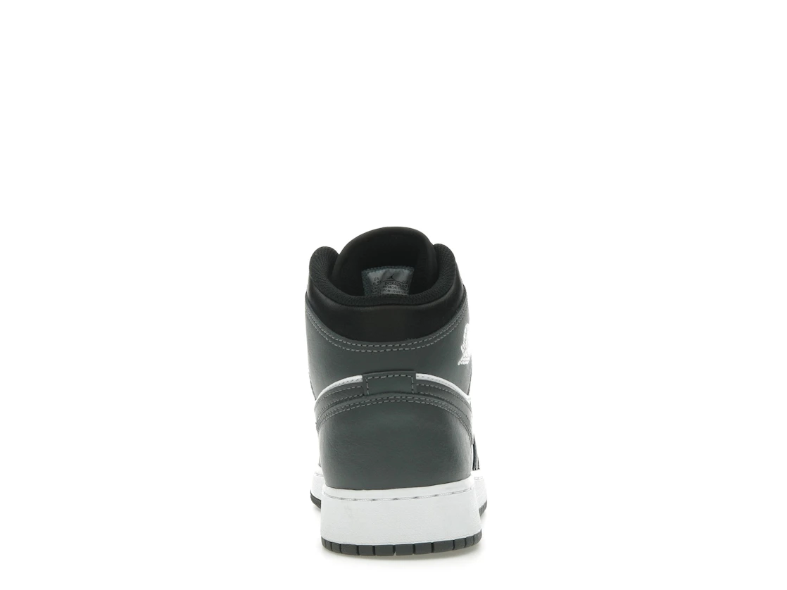 Vue 28 de Jordan 1 Mid Black White Iron Grey (GS)