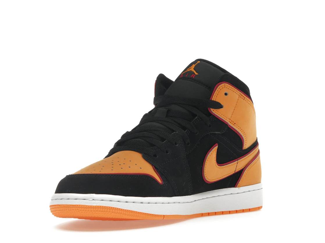 Vue 14 de Jordan 1 Mid Fat Tongue Black Orange