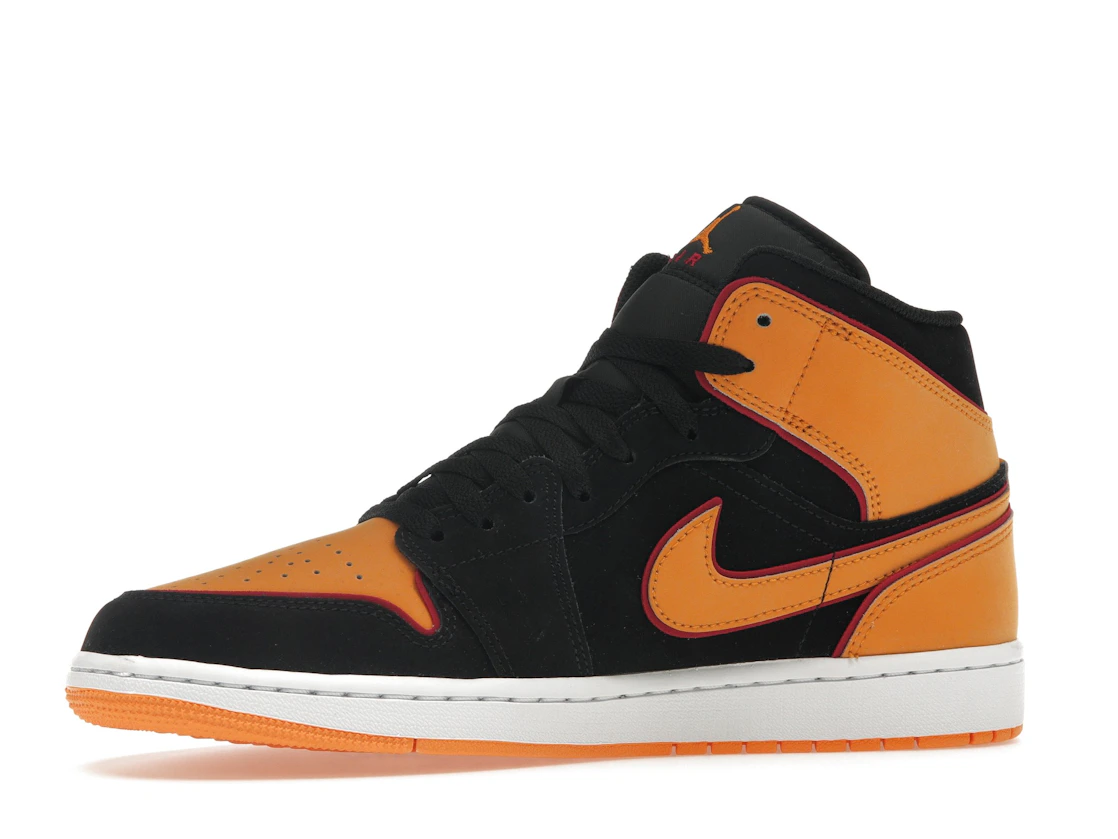 Vue 17 de Jordan 1 Mid Fat Tongue Black Orange