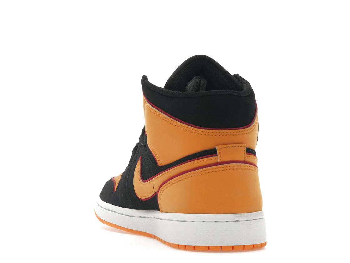 Vue 26 de Jordan 1 Mid Fat Tongue Black Orange