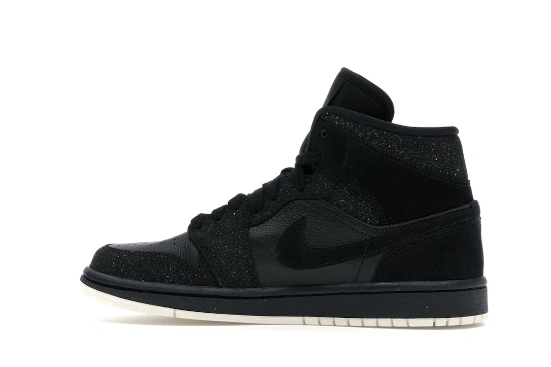 Vue 20 de Jordan 1 Mid Glitter Black 