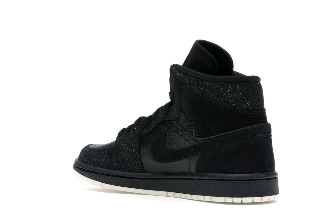 Vue 23 de Jordan 1 Mid Glitter Black 