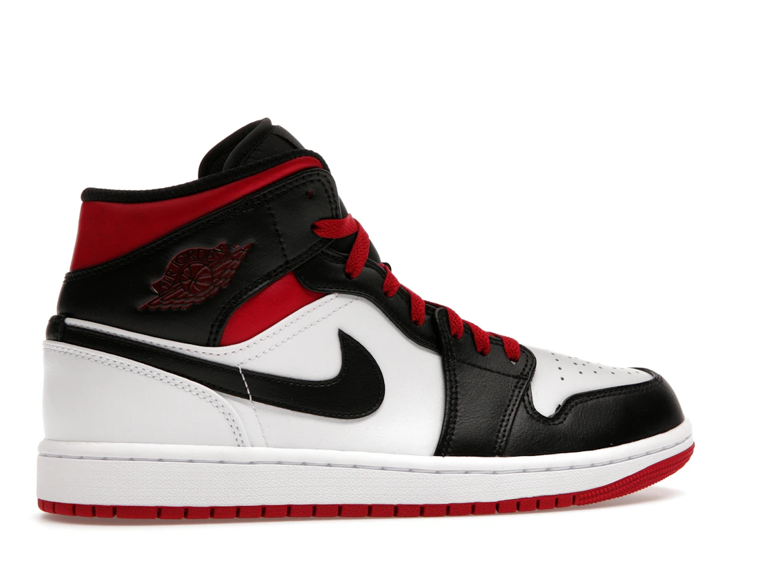 Vue 35 de Jordan 1 Mid Gym Red Black Toe
