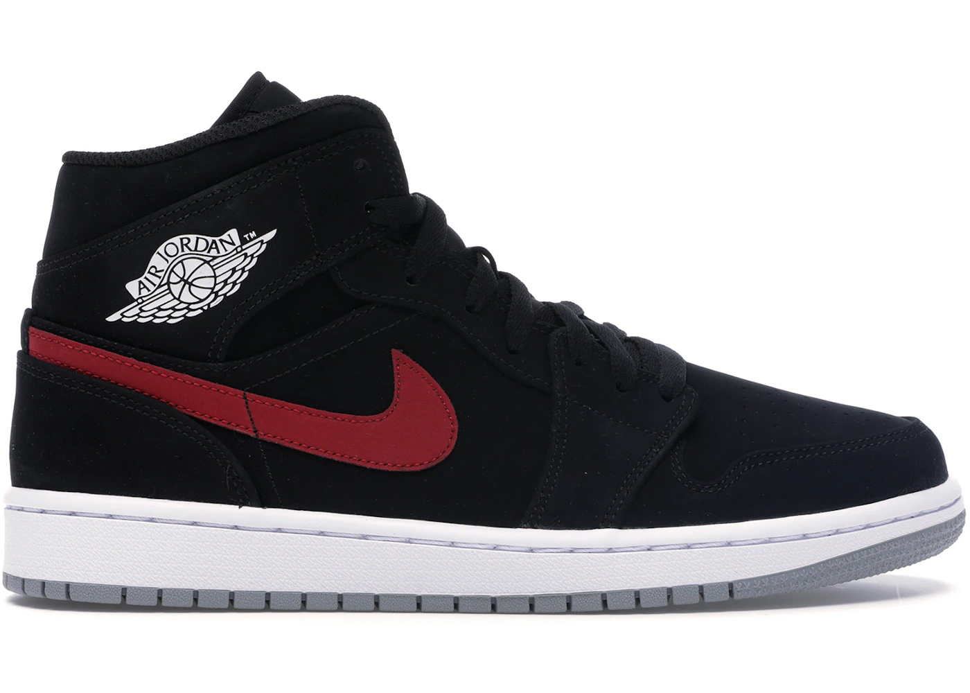 Jordan 1 Mid Multi-Color Swoosh Black