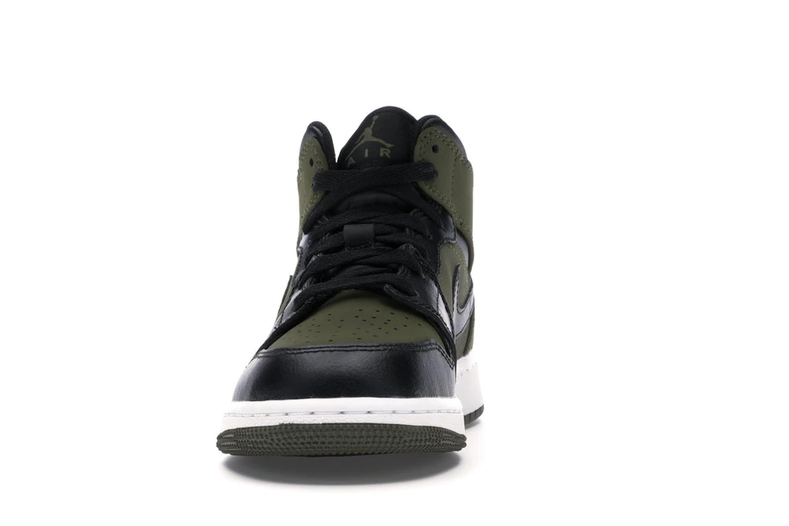 Vue 11 de Jordan 1 Mid Olive Canvas Black (GS)