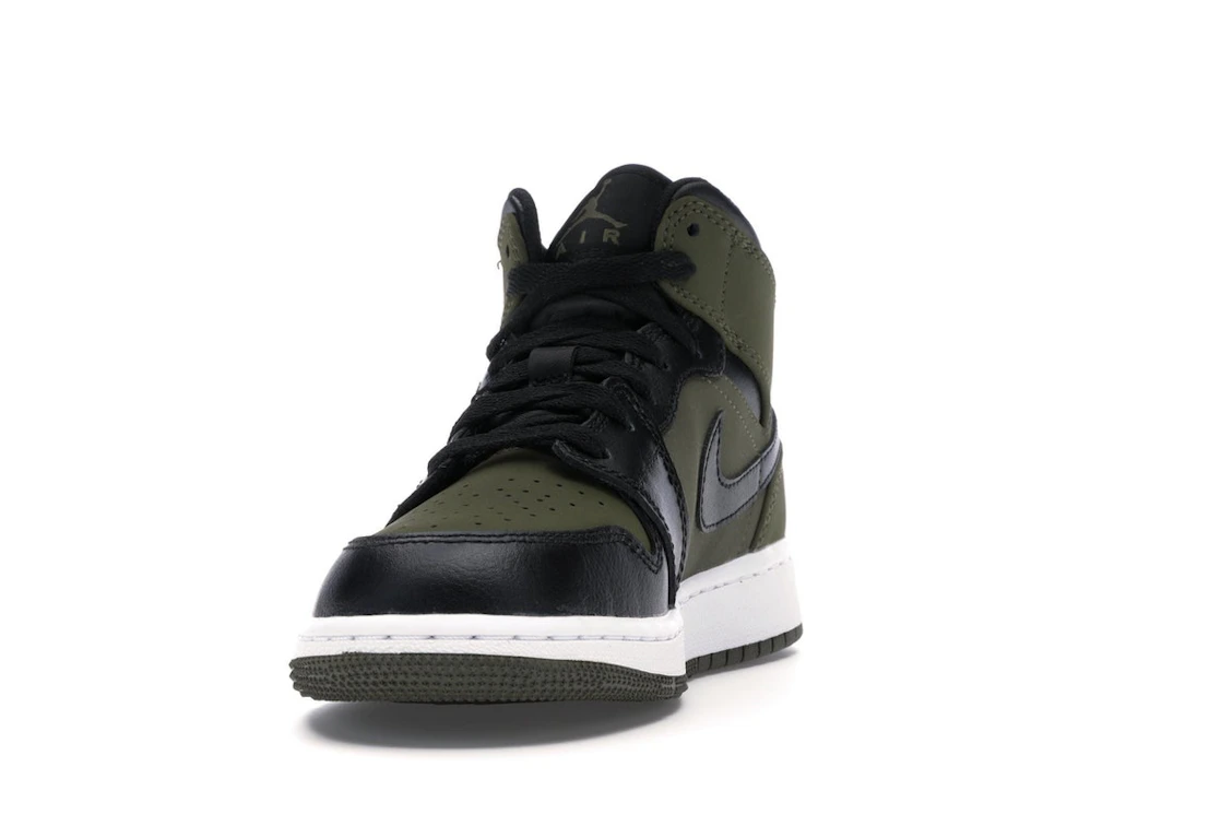 Vue 12 de Jordan 1 Mid Olive Canvas Black (GS)