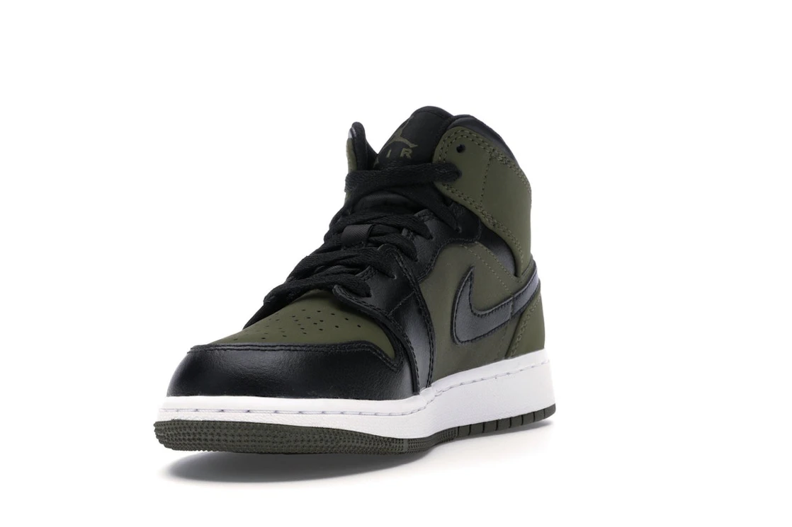 Vue 13 de Jordan 1 Mid Olive Canvas Black (GS)