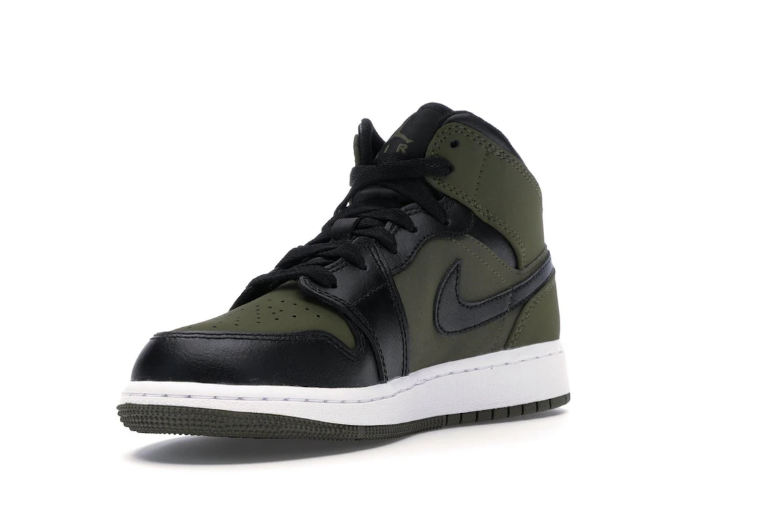 Vue 14 de Jordan 1 Mid Olive Canvas Black (GS)