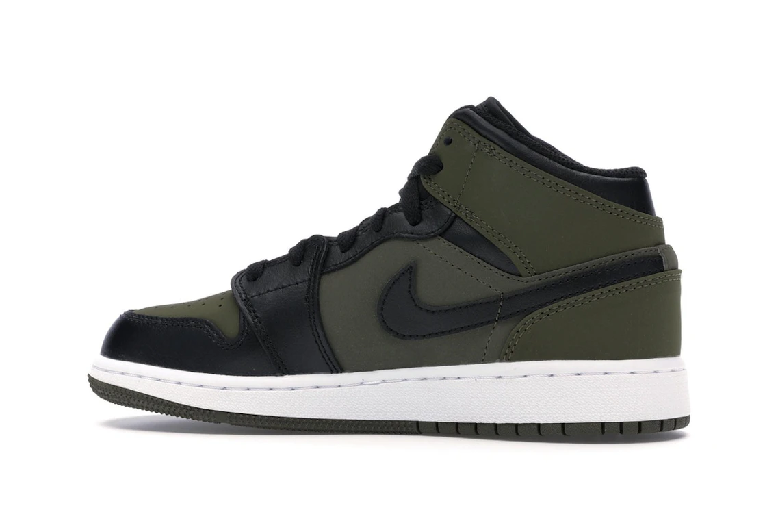 Vue 21 de Jordan 1 Mid Olive Canvas Black (GS)