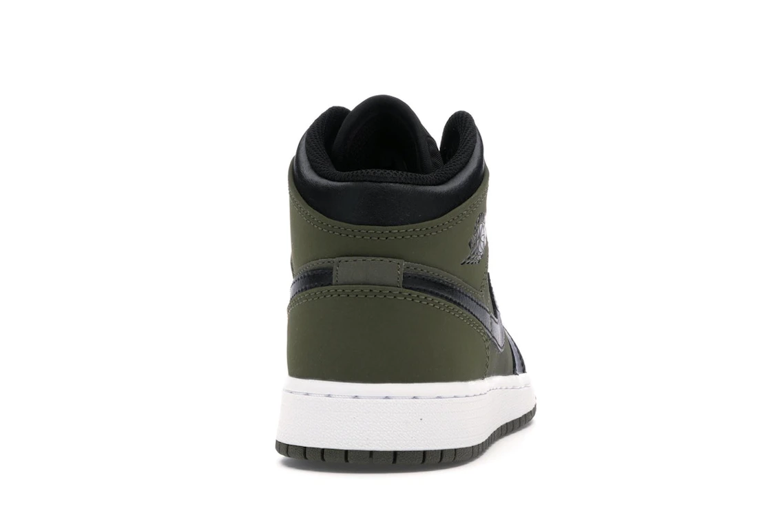 Vue 29 de Jordan 1 Mid Olive Canvas Black (GS)