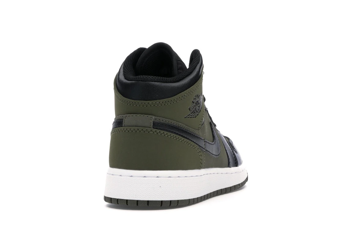 Vue 30 de Jordan 1 Mid Olive Canvas Black (GS)