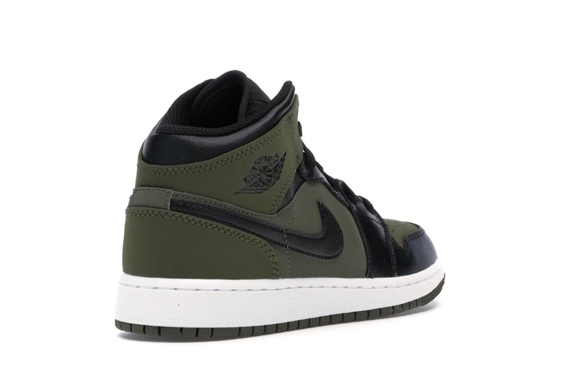 Vue 32 de Jordan 1 Mid Olive Canvas Black (GS)