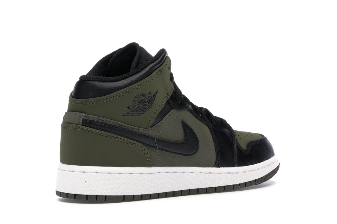 Vue 33 de Jordan 1 Mid Olive Canvas Black (GS)