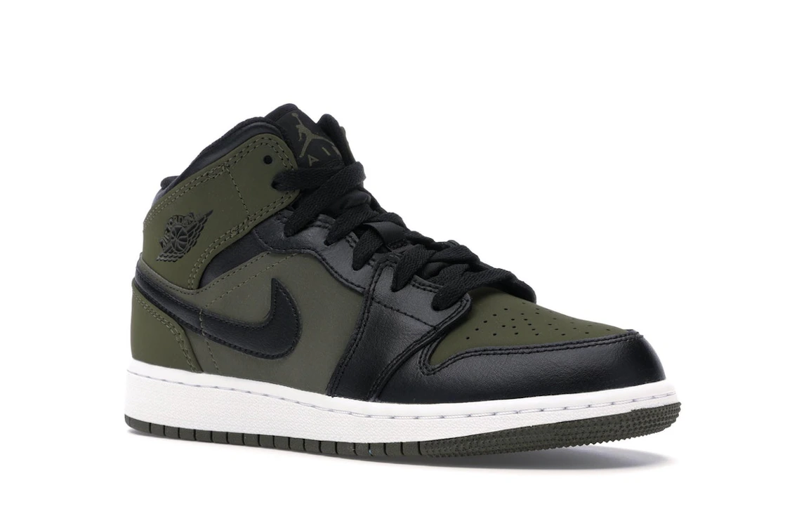 Vue 5 de Jordan 1 Mid Olive Canvas Black (GS)