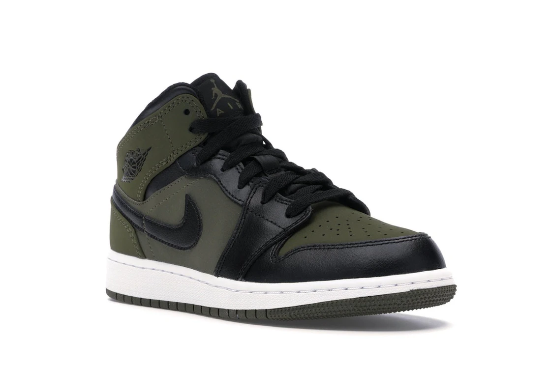 Vue 6 de Jordan 1 Mid Olive Canvas Black (GS)