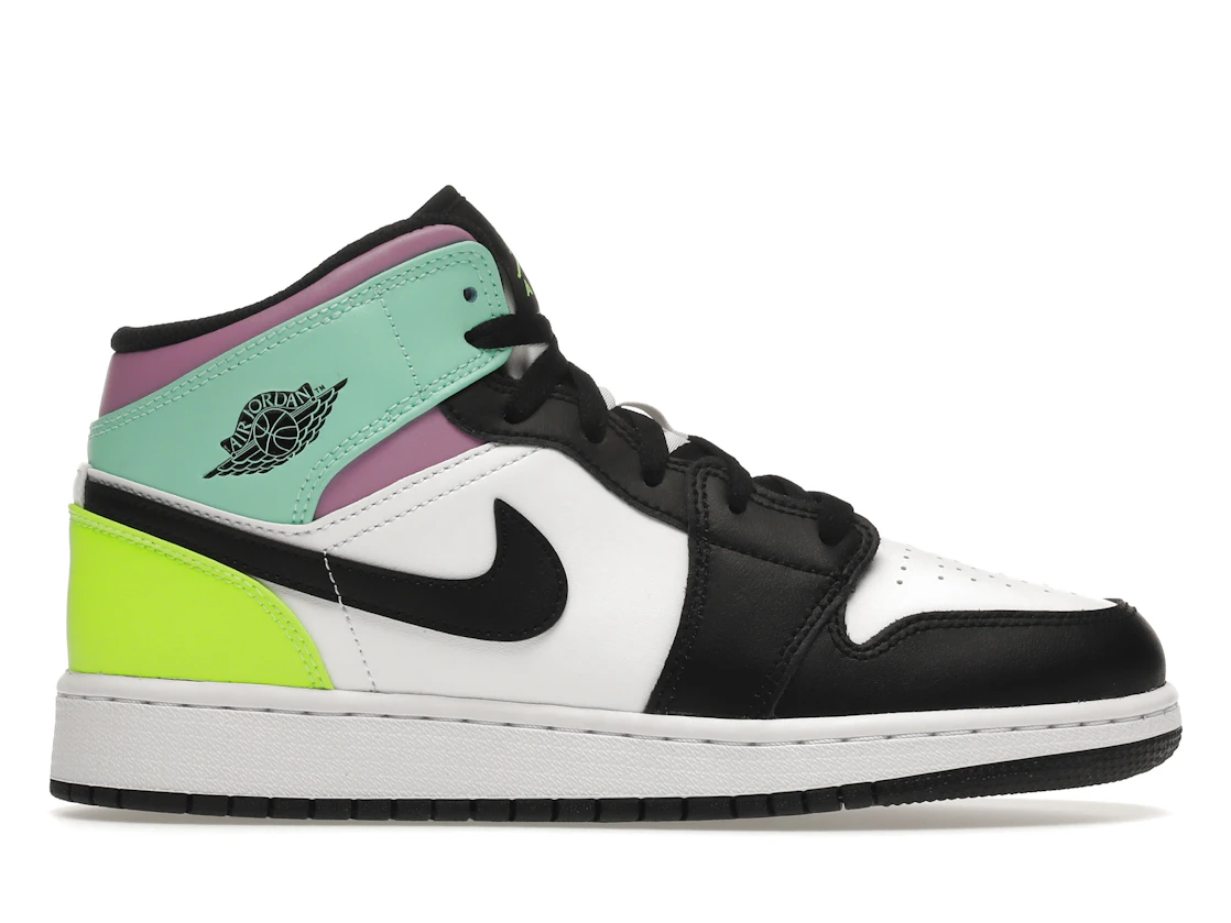 Vue 1 de Jordan 1 Mid Pastel Black Toe (GS)