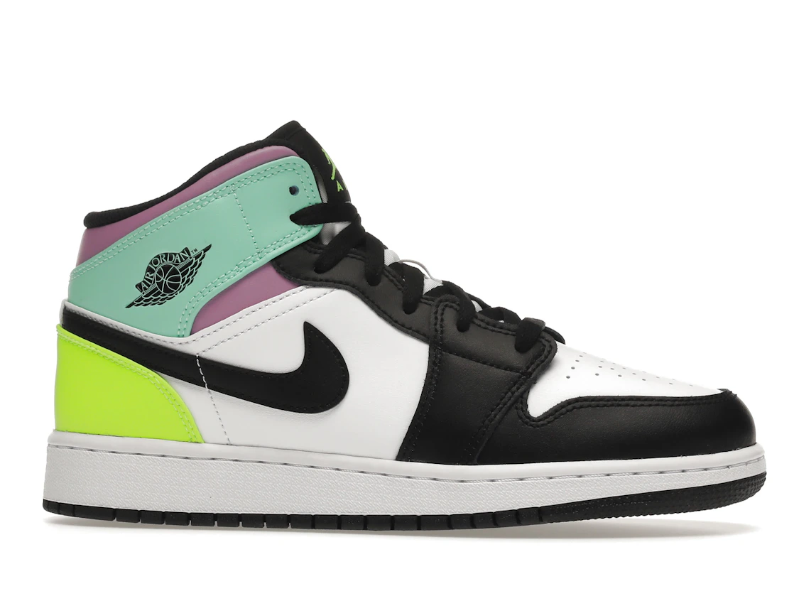 Vue 2 de Jordan 1 Mid Pastel Black Toe (GS)