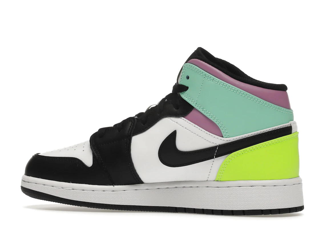 Vue 21 de Jordan 1 Mid Pastel Black Toe (GS)