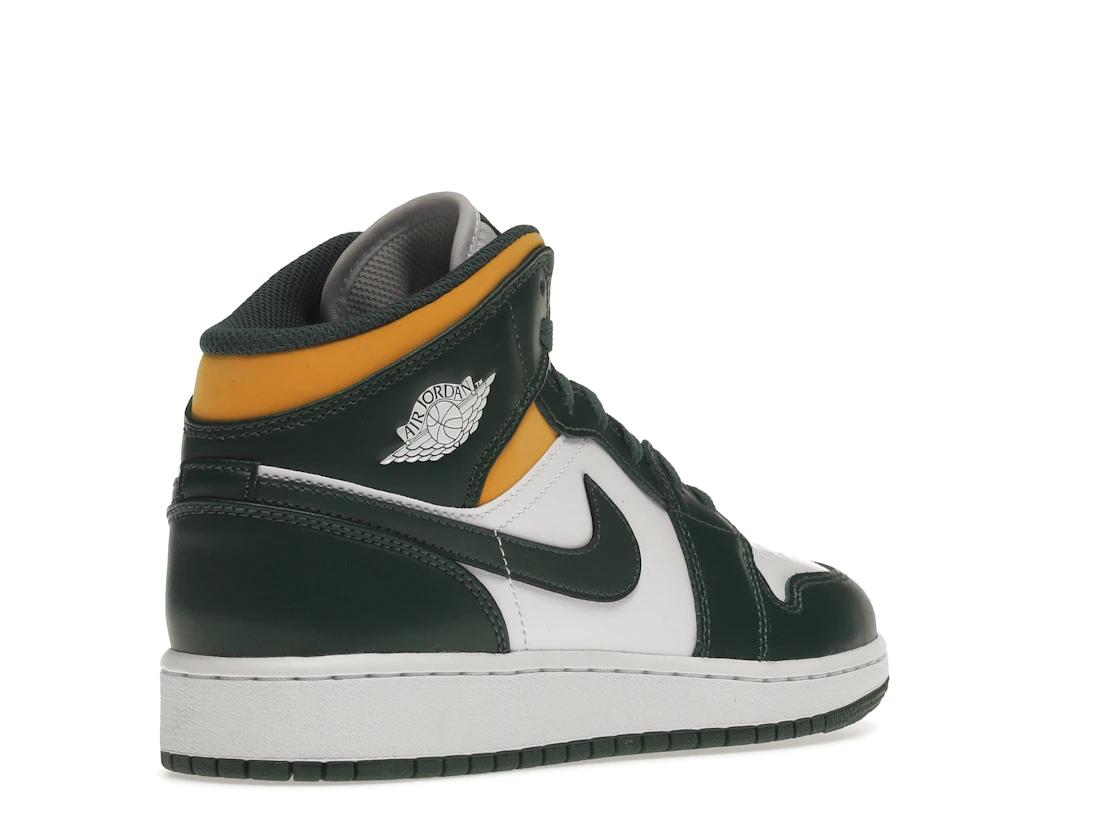 Vue 32 de Jordan 1 Mid Sonics (2021) (GS)