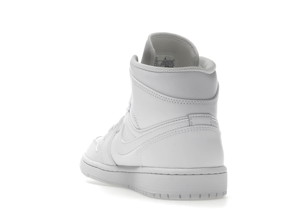Vue 26 de Jordan 1 Mid Triple White