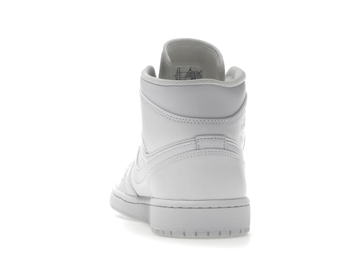 Vue 27 de Jordan 1 Mid Triple White