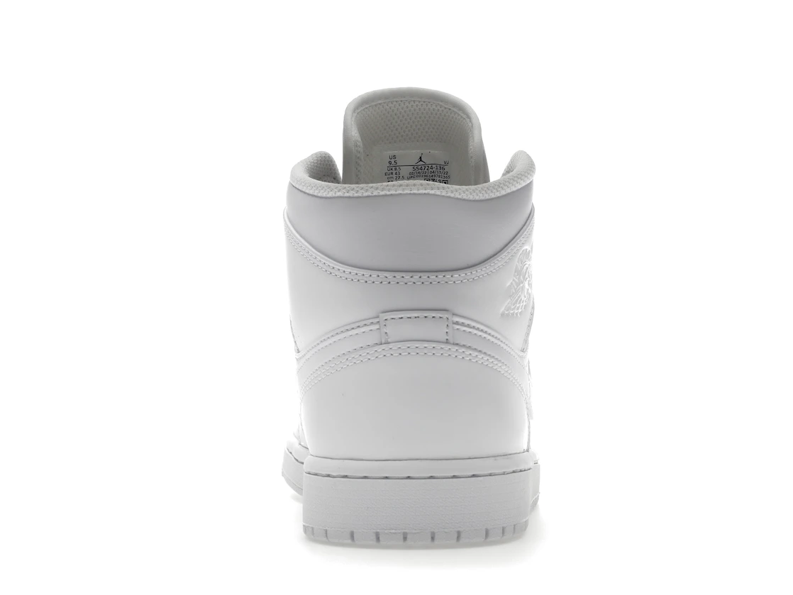 Vue 28 de Jordan 1 Mid Triple White