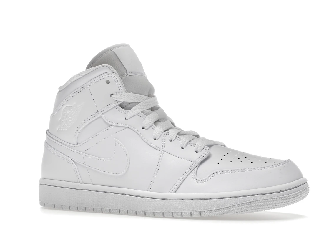 Vue 4 de Jordan 1 Mid Triple White