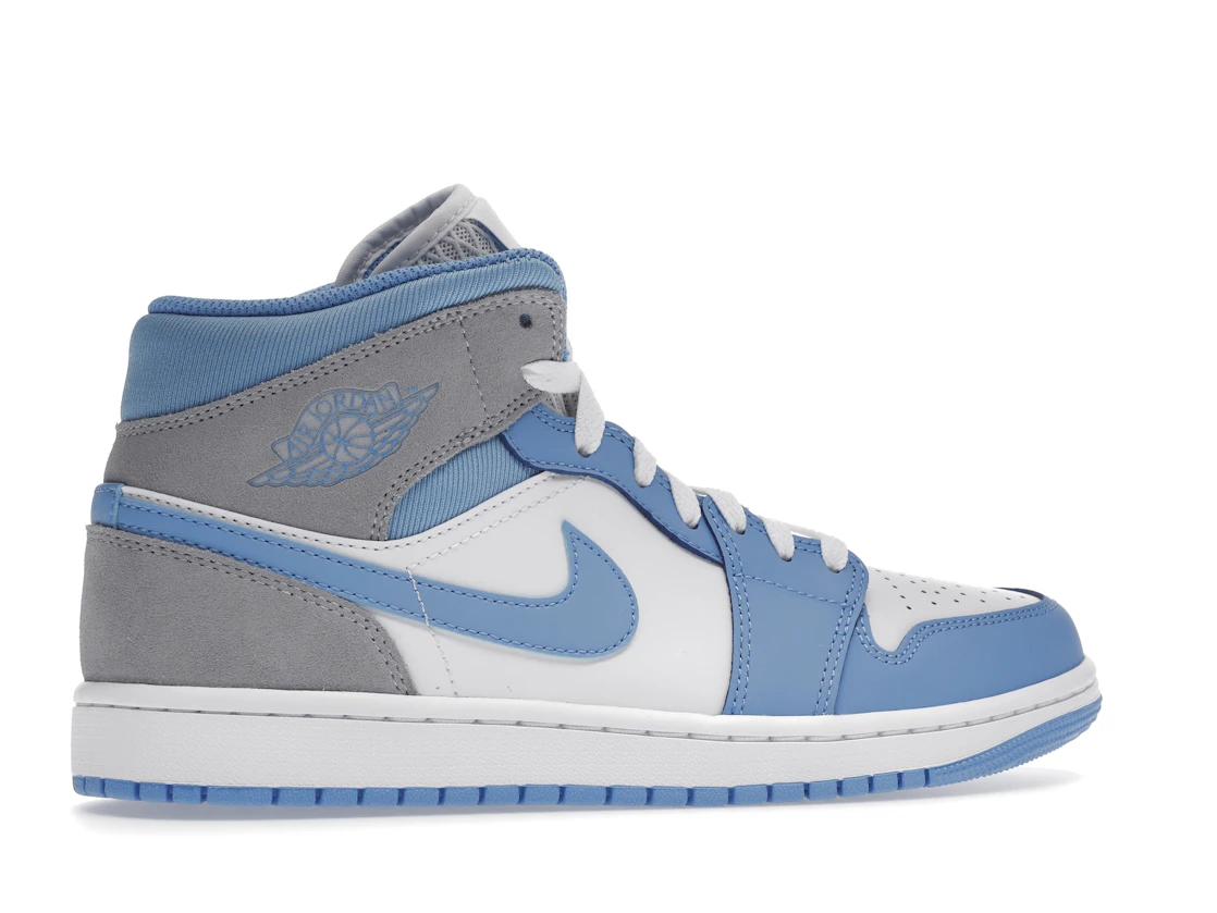 Vue 35 de Jordan 1 Mid University Blue Grey