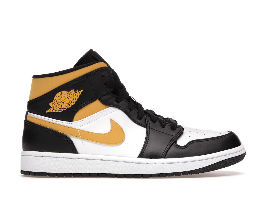 Vue 1 de Jordan 1 Mid White Pollen Black