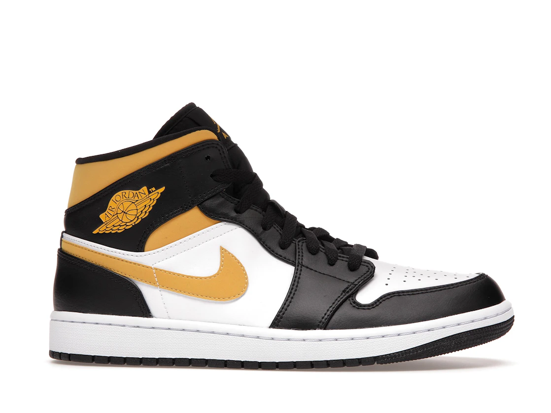 Vue 2 de Jordan 1 Mid White Pollen Black
