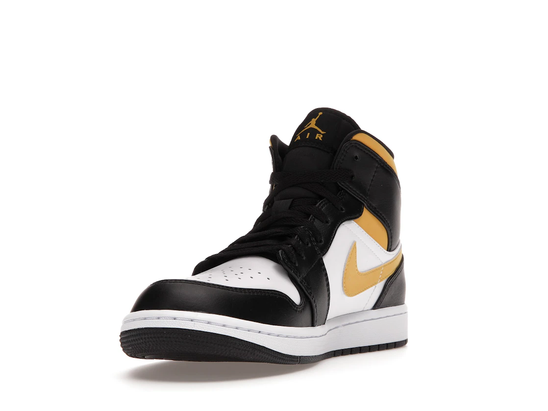 Vue 13 de Jordan 1 Mid White Pollen Black