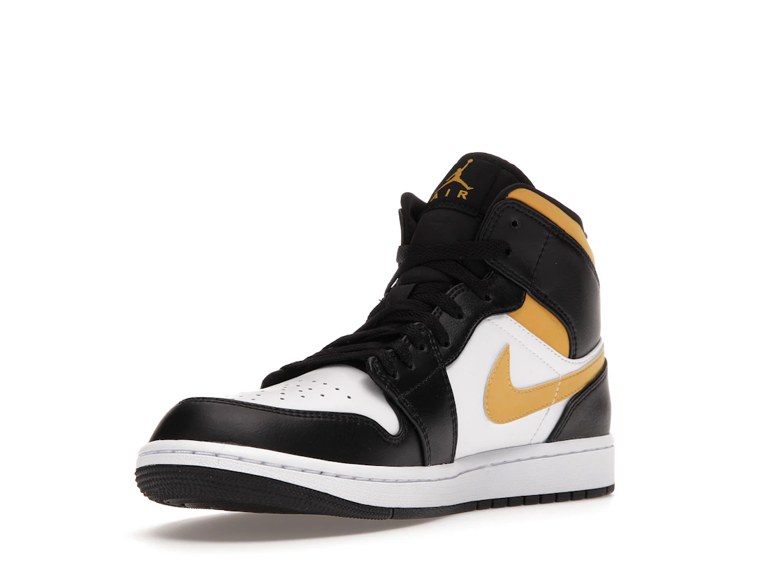 Vue 14 de Jordan 1 Mid White Pollen Black