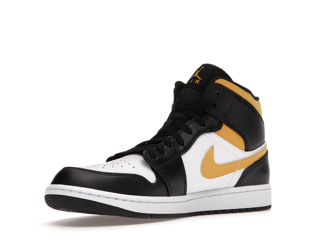 Vue 15 de Jordan 1 Mid White Pollen Black