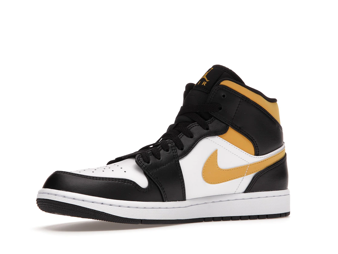Vue 16 de Jordan 1 Mid White Pollen Black
