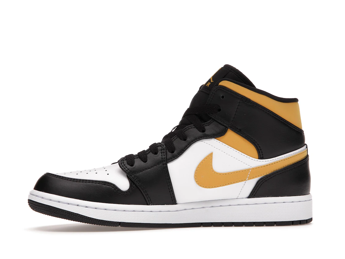 Vue 18 de Jordan 1 Mid White Pollen Black