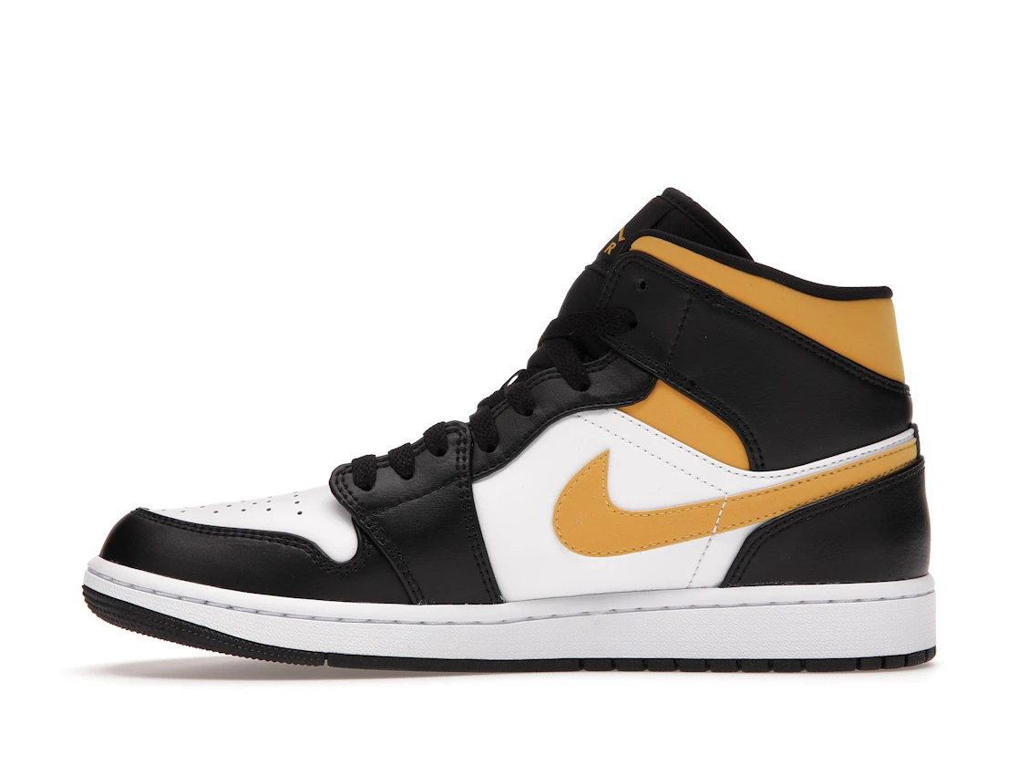 Vue 19 de Jordan 1 Mid White Pollen Black