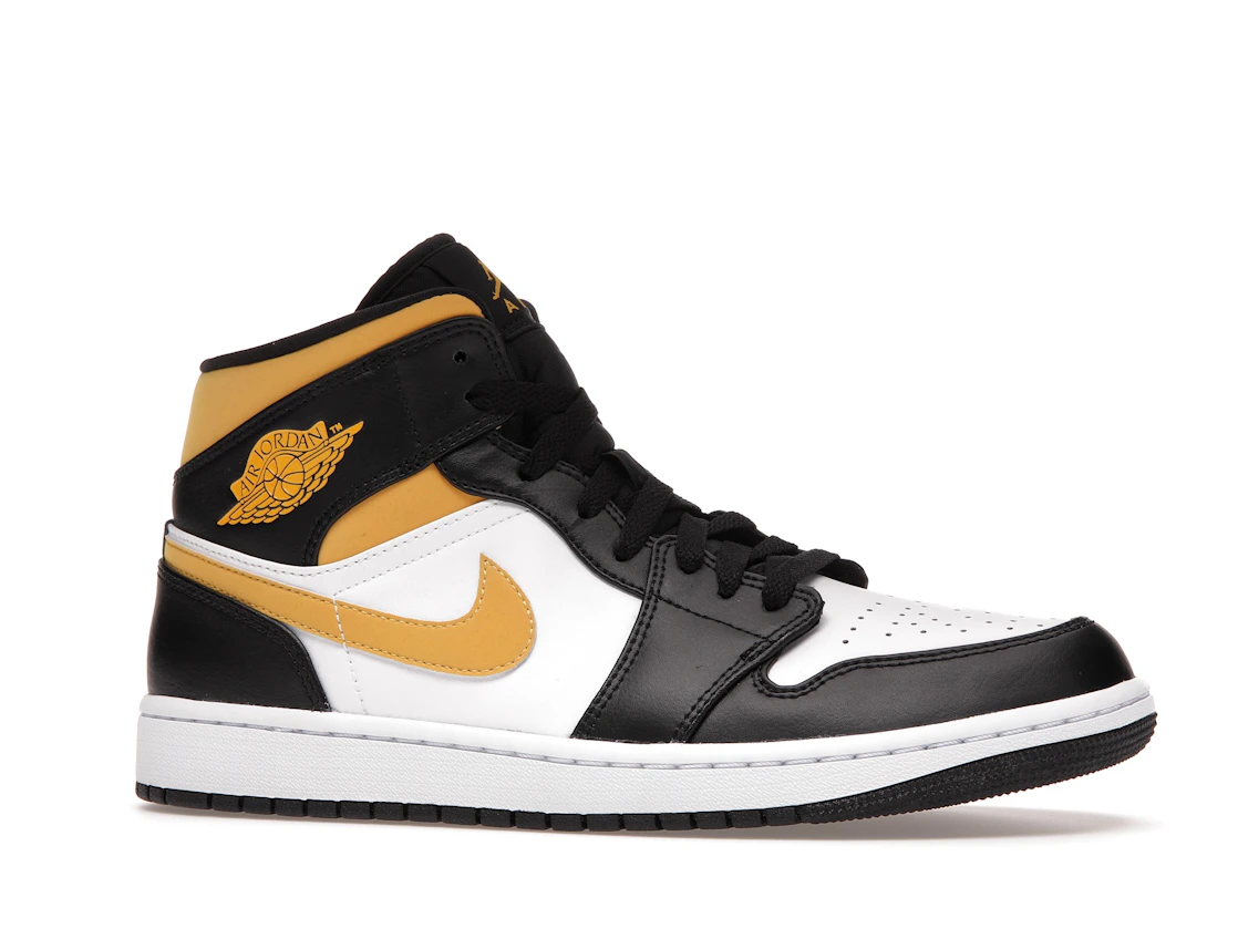 Vue 3 de Jordan 1 Mid White Pollen Black