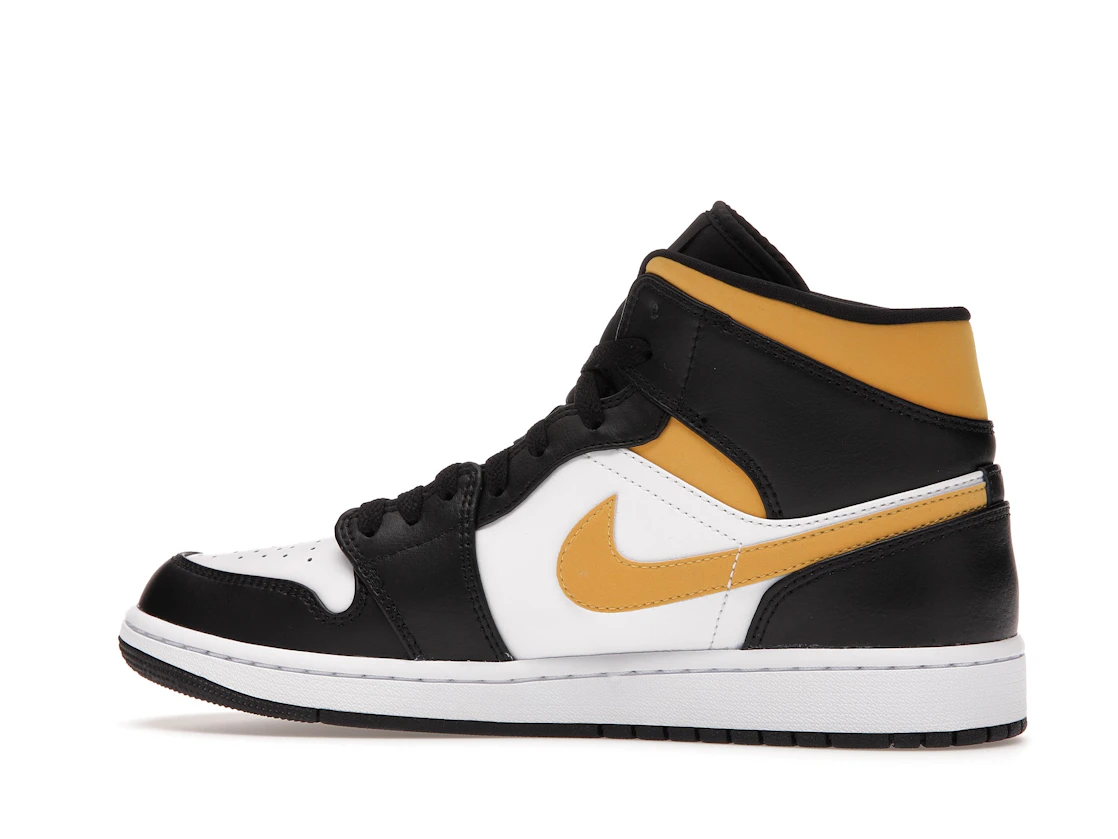 Vue 21 de Jordan 1 Mid White Pollen Black