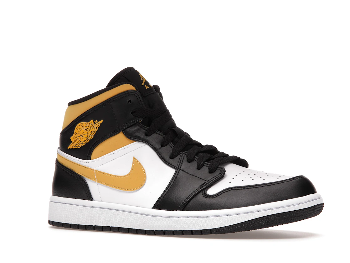 Vue 4 de Jordan 1 Mid White Pollen Black