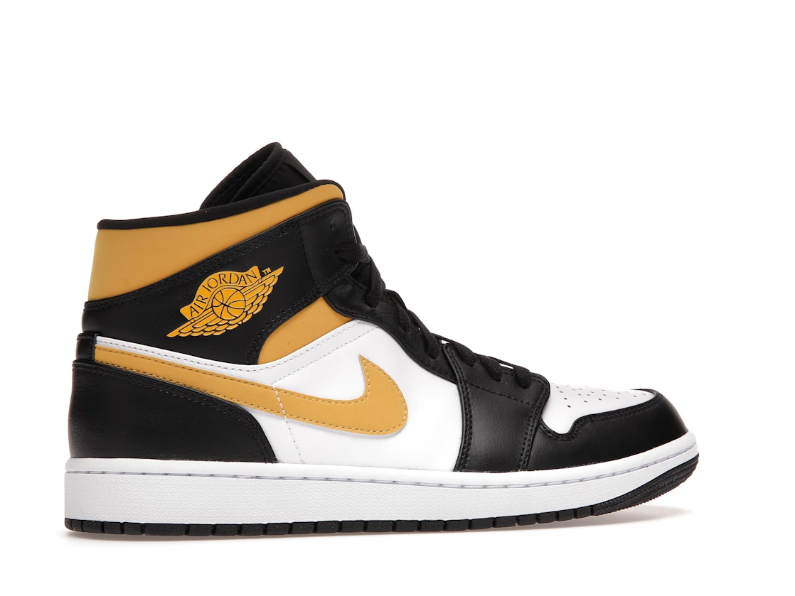 Vue 35 de Jordan 1 Mid White Pollen Black