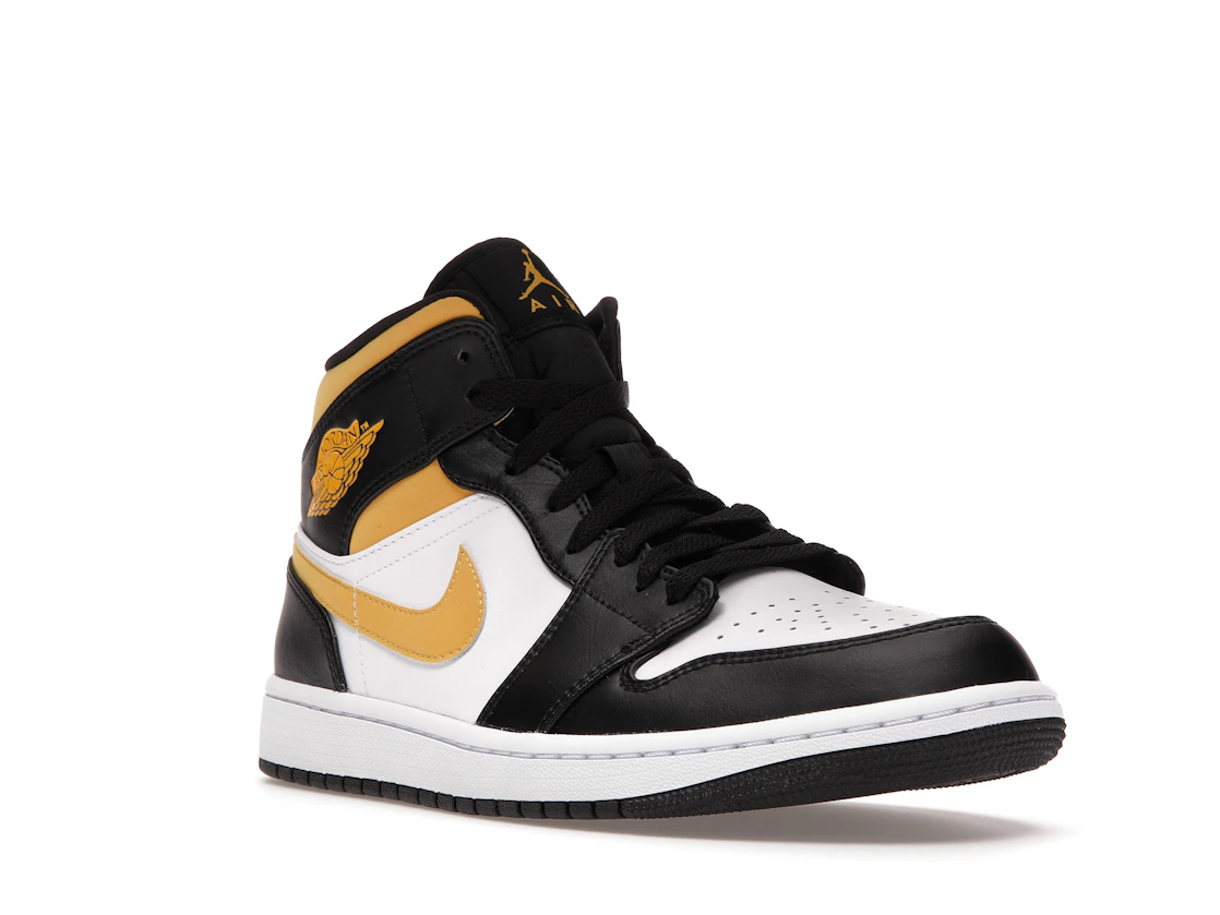 Vue 6 de Jordan 1 Mid White Pollen Black