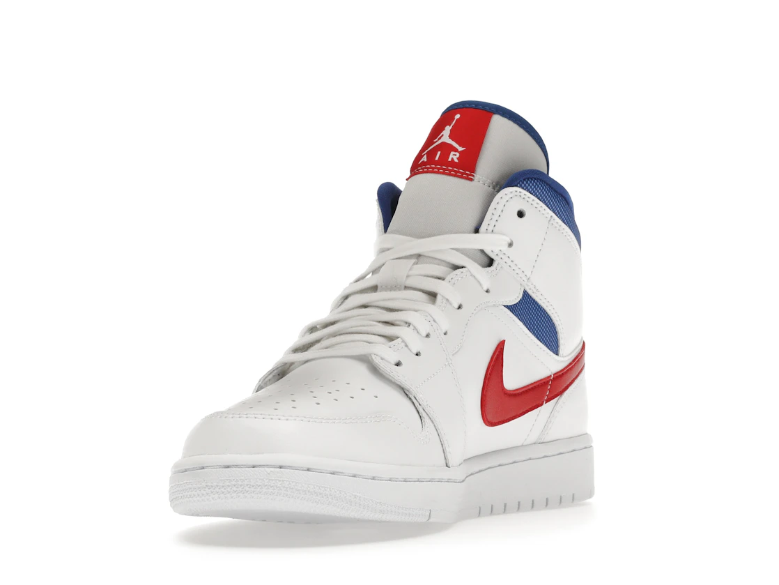 Vue 13 de Jordan 1 Mid White Red Royal 