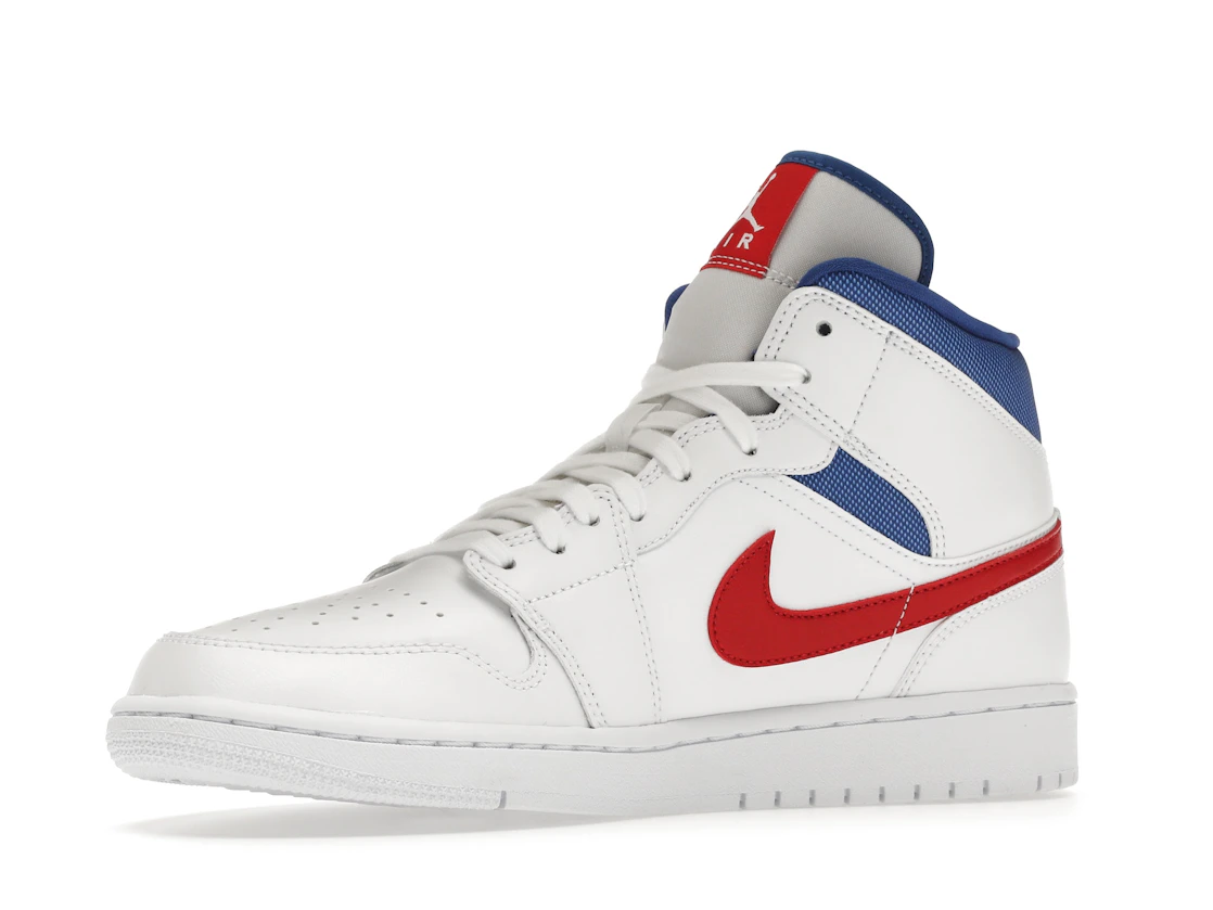 Vue 16 de Jordan 1 Mid White Red Royal 
