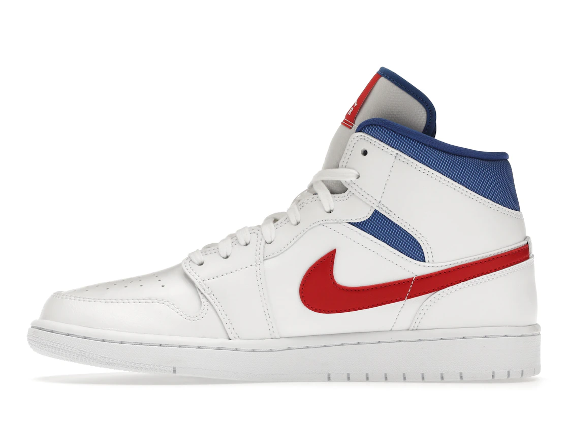 Vue 19 de Jordan 1 Mid White Red Royal 