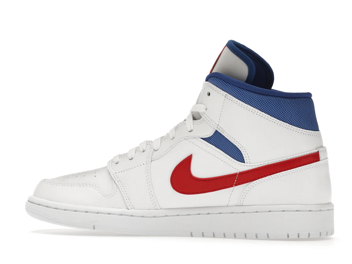 Vue 21 de Jordan 1 Mid White Red Royal 
